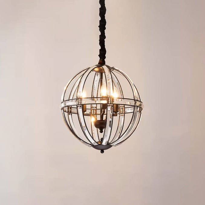 WOMO Cage Crystal Orb Chandelier-WM2595