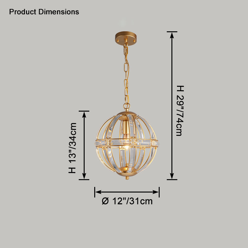 WOMO Cage Crystal Orb Chandelier-WM2595