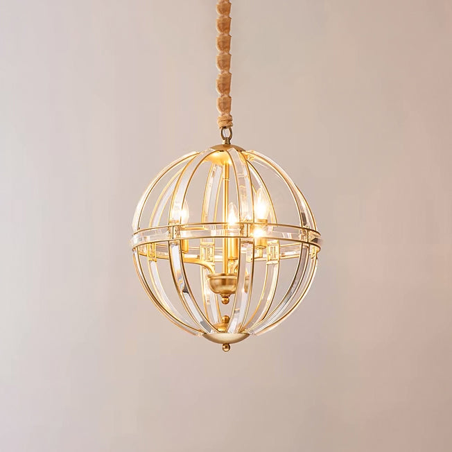 WOMO Cage Crystal Orb Chandelier-WM2595