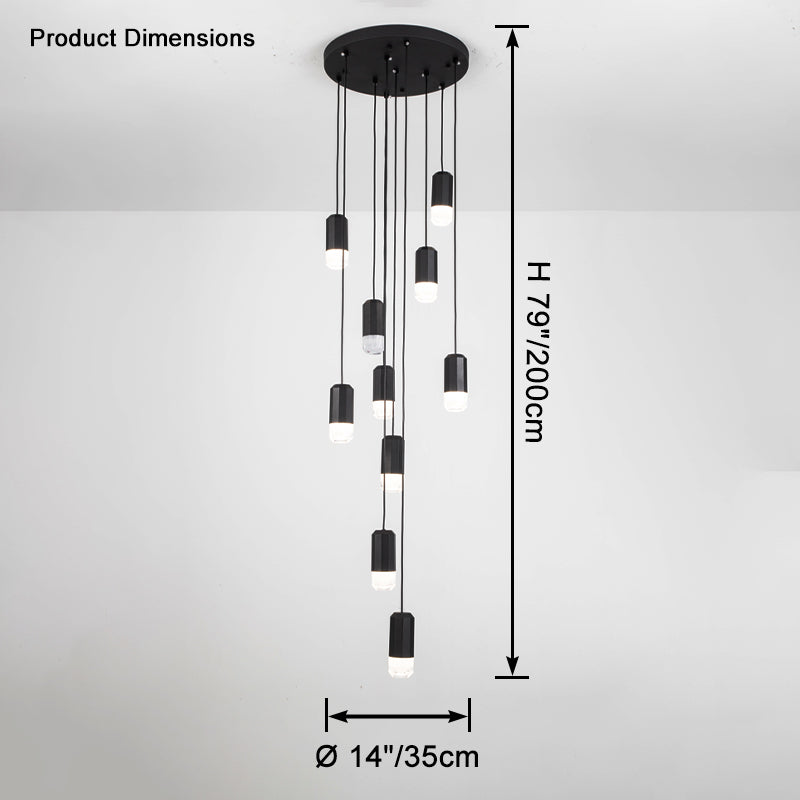 WOMO Black Drop Chandelier -WM2610