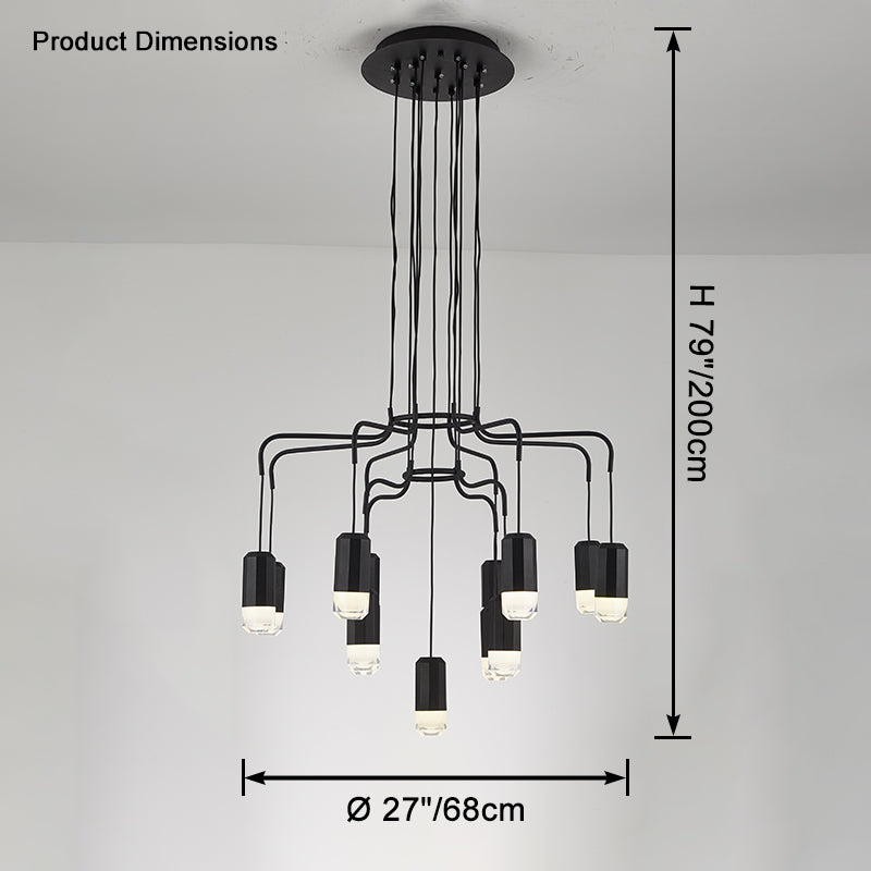 WOMO Black Drop Chandelier -WM2610