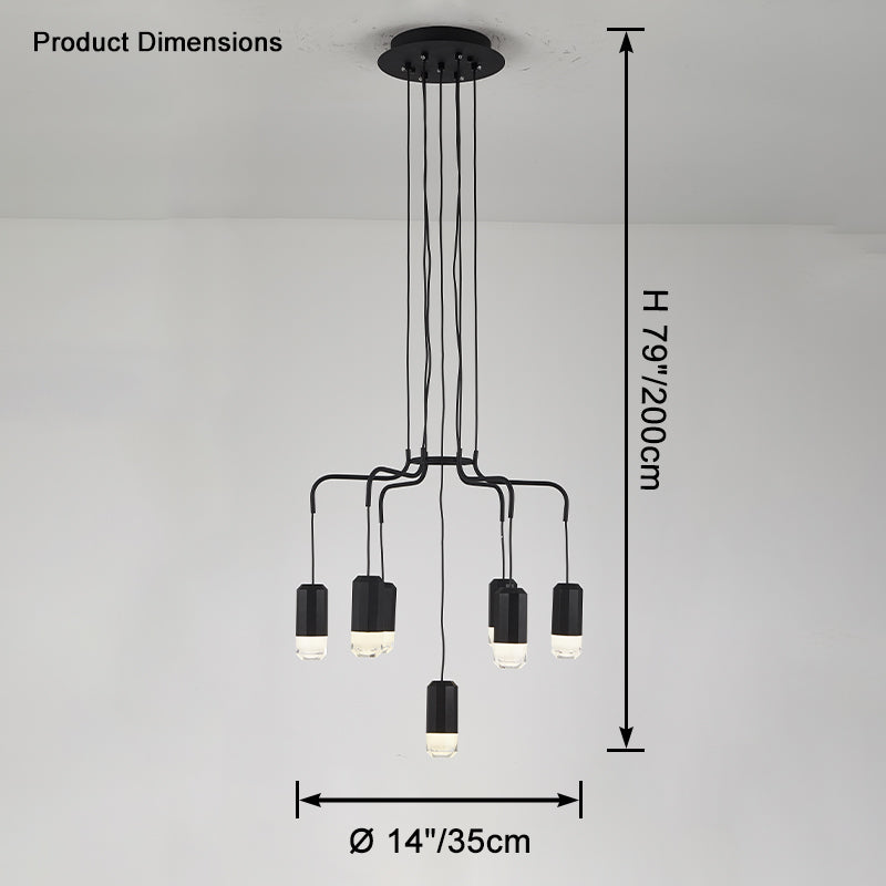 WOMO Black Drop Chandelier -WM2610
