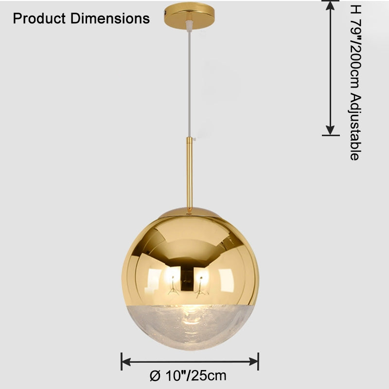 WOMO Gold Chrome Globe Pendant Light-WM2691