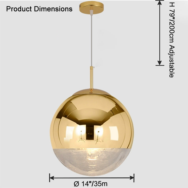 WOMO Gold Chrome Globe Pendant Light-WM2691