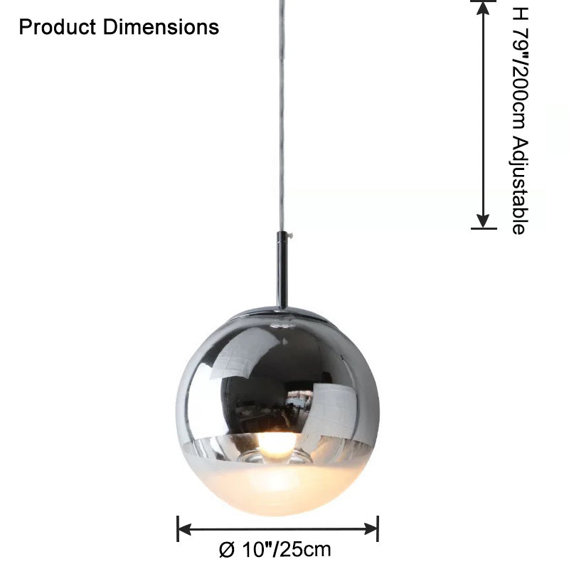 WOMO Gold Chrome Globe Pendant Light-WM2691