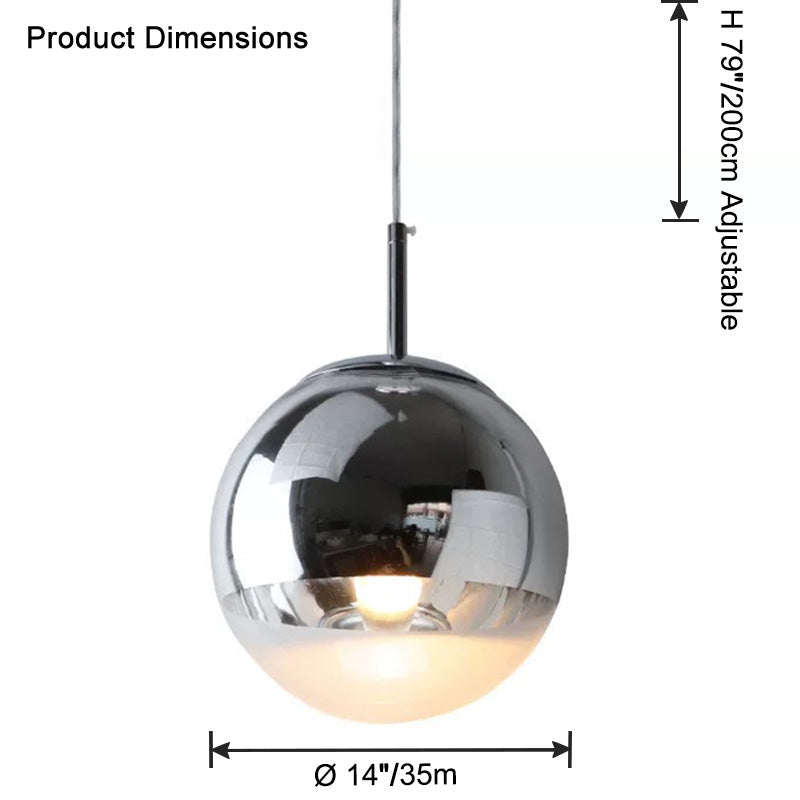WOMO Gold Chrome Globe Pendant Light-WM2691