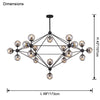 WOMO Sputnik Kronleuchter Wohnzimmer Modern Glas-WM2704 thumbnail