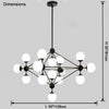 WOMO Sputnik Kronleuchter Wohnzimmer Modern Glas-WM2704 thumbnail