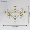 WOMO Sputnik Kronleuchter Wohnzimmer Modern Glas-WM2704 thumbnail