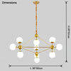 WOMO Sputnik Kronleuchter Wohnzimmer Modern Glas-WM2704 thumbnail