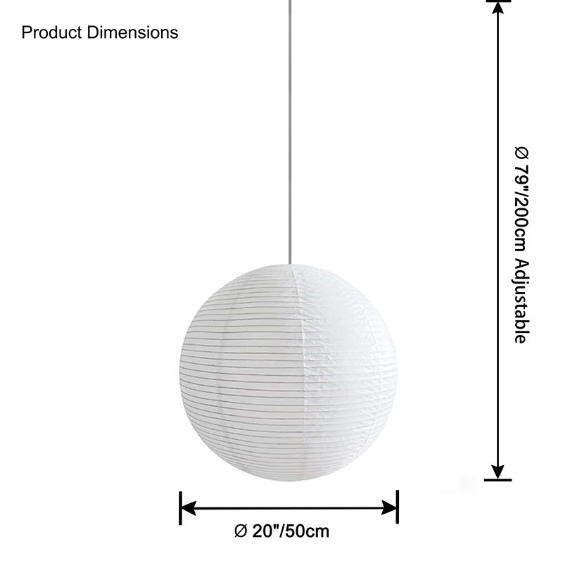 WOMO Rice Paper Globe Pendant Light-WM2722