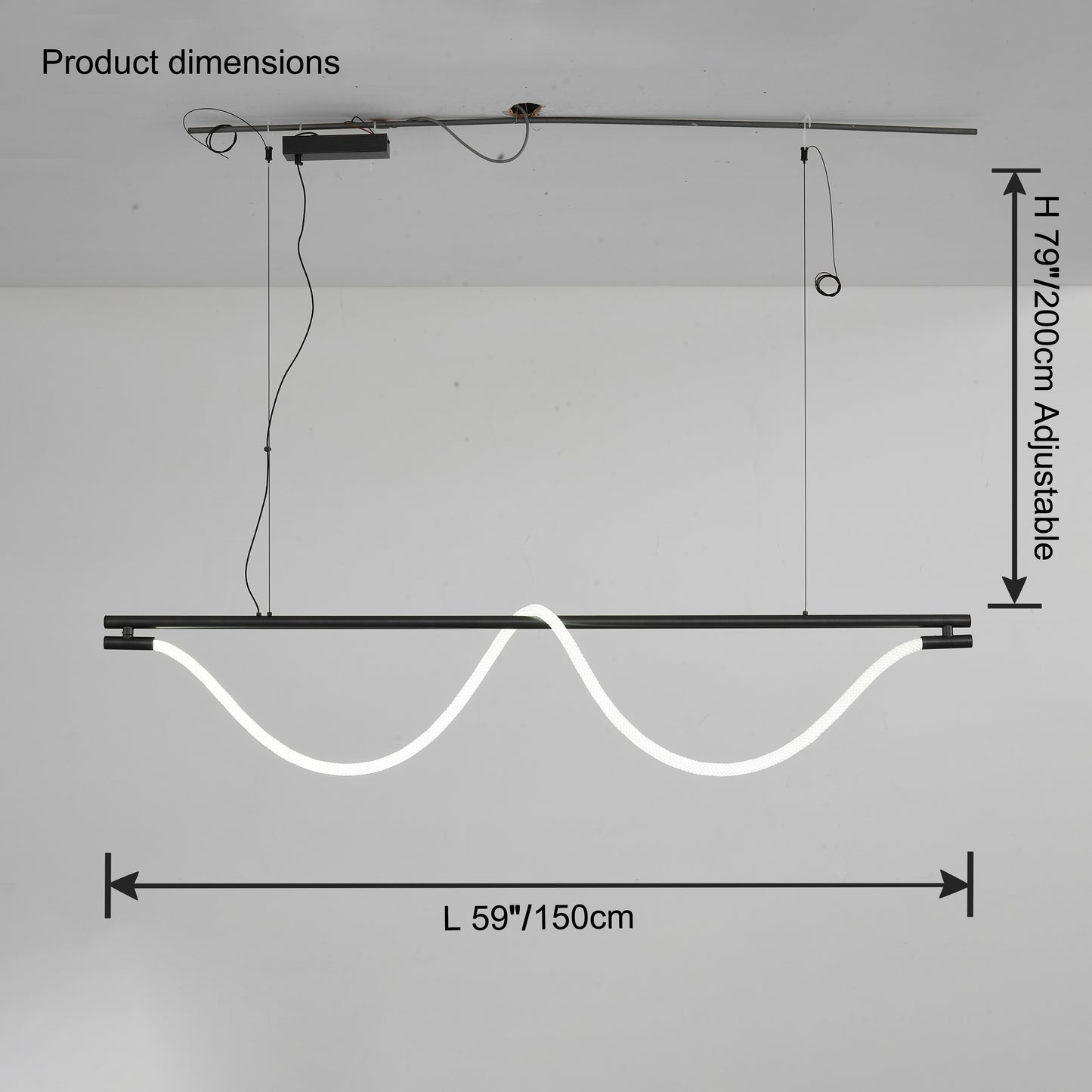 WOMO Rope Led Linear Chandelier-WM2742