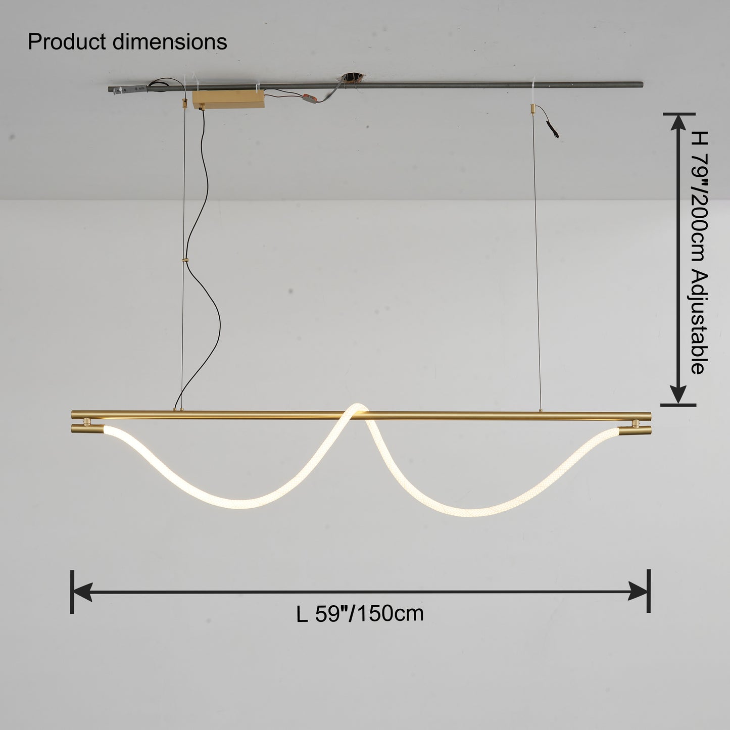 WOMO Rope Led Linear Chandelier-WM2742