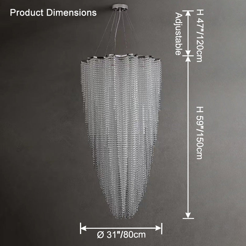 WOMO Cascading Crystal Foyer Chandelier-WM2750