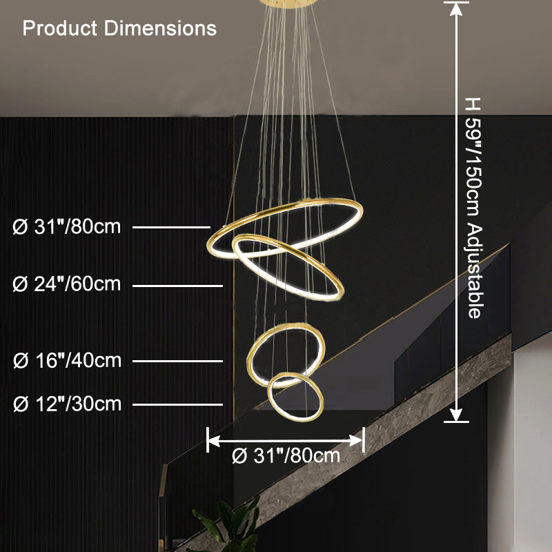 WOMO Gold Tiered Circular Chandelier-WM2758