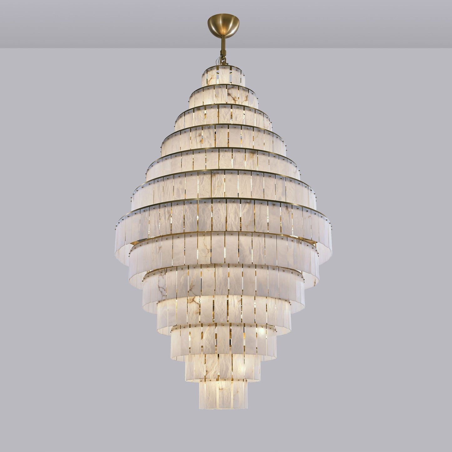 WOMO Giant Tiered Alabaster Foyer Chandelier-WM2926