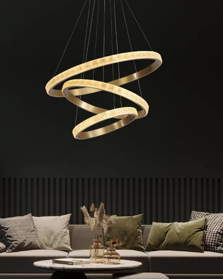 WOMO Tiered Ring Led Crystal Chandelier-WM2549b