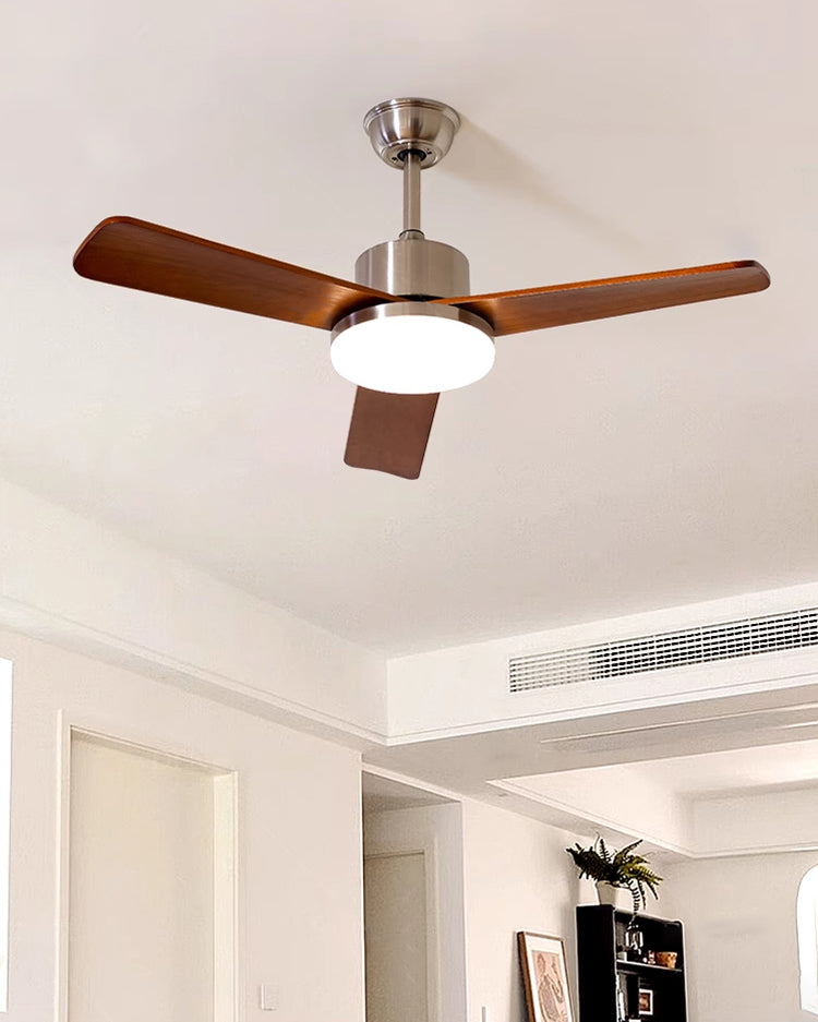 WOMO Silver and Walnut Ceiling Fan Lamp - WM5149