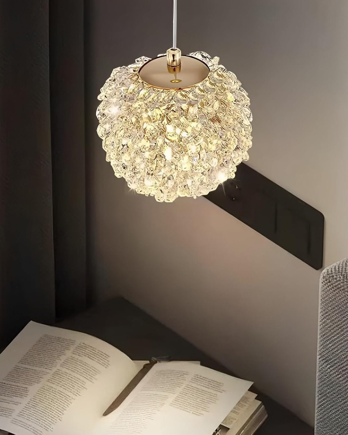 WOMO Small Crystal Globe Pendant Light-WM2367