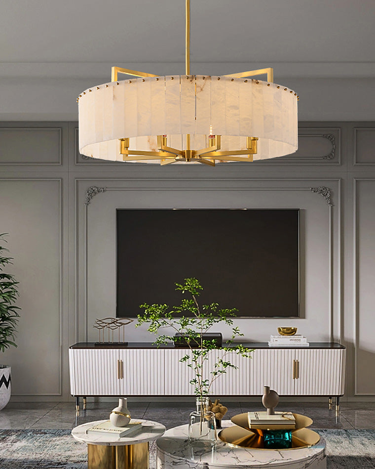WOMO Round Alabaster Chandelier-WM2390a