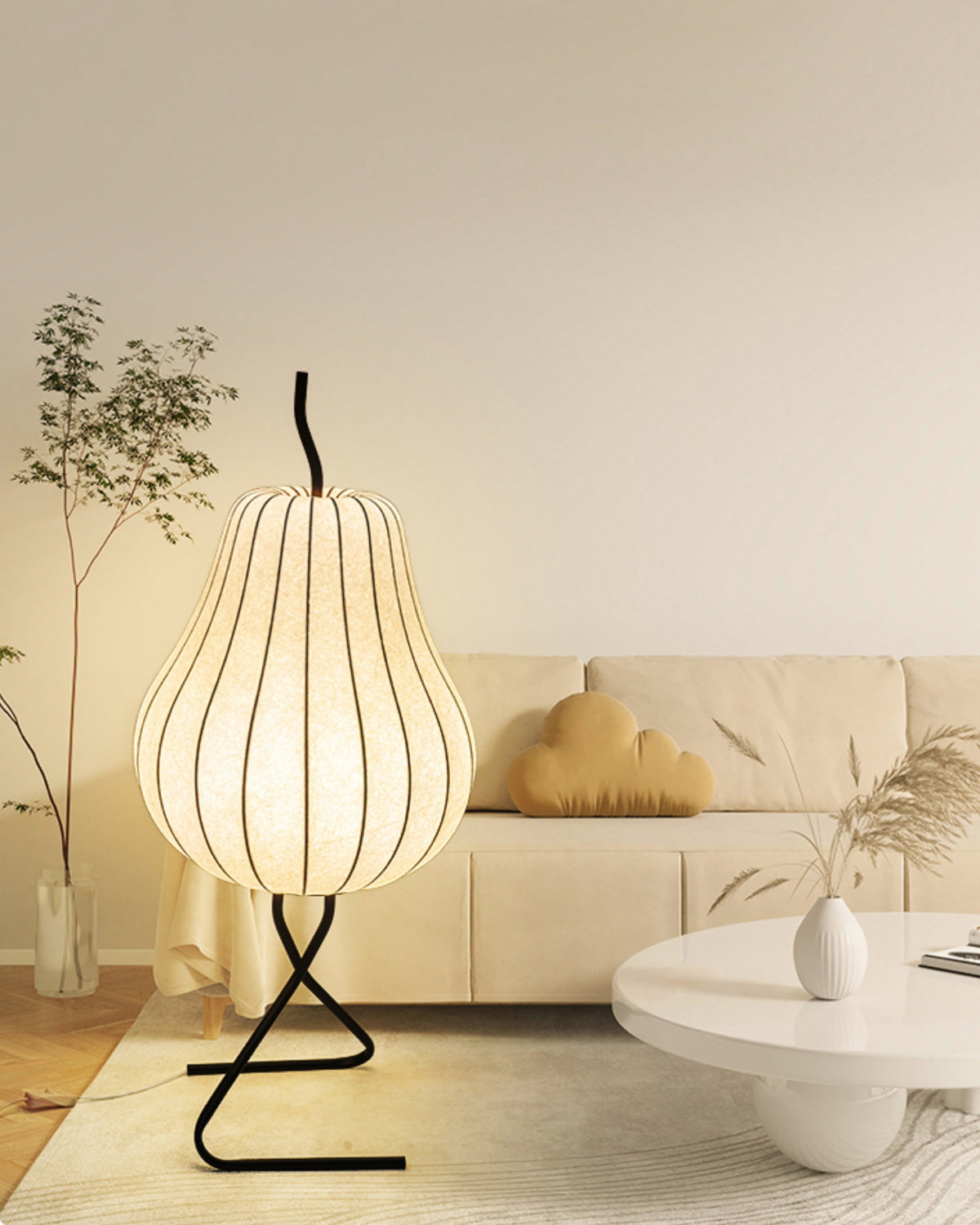 WOMO Lampe à poser en soie forme poire -WM7126