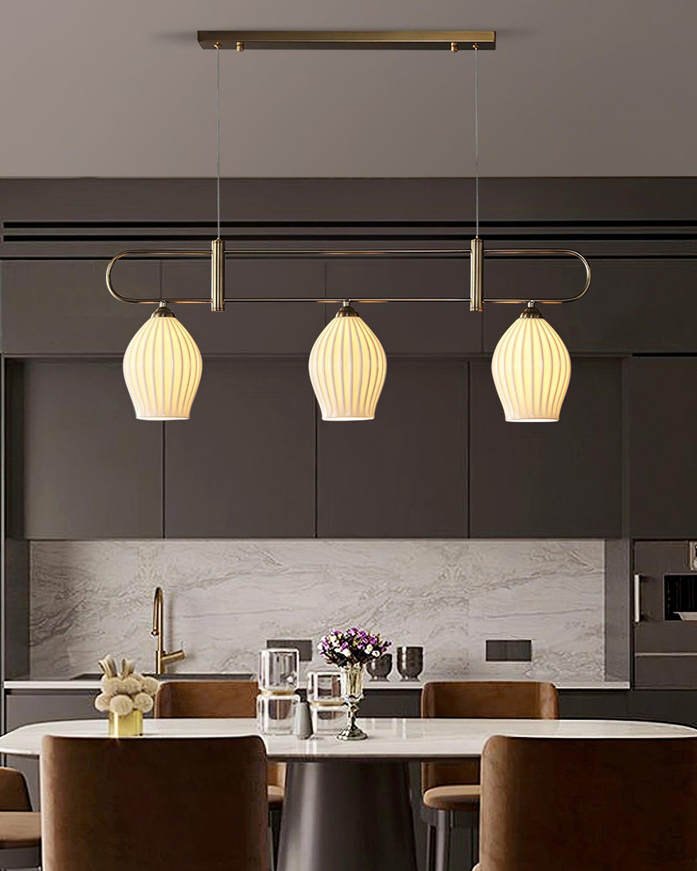 WOMO Ceramic Bud Linear Chandelier-WM2121b