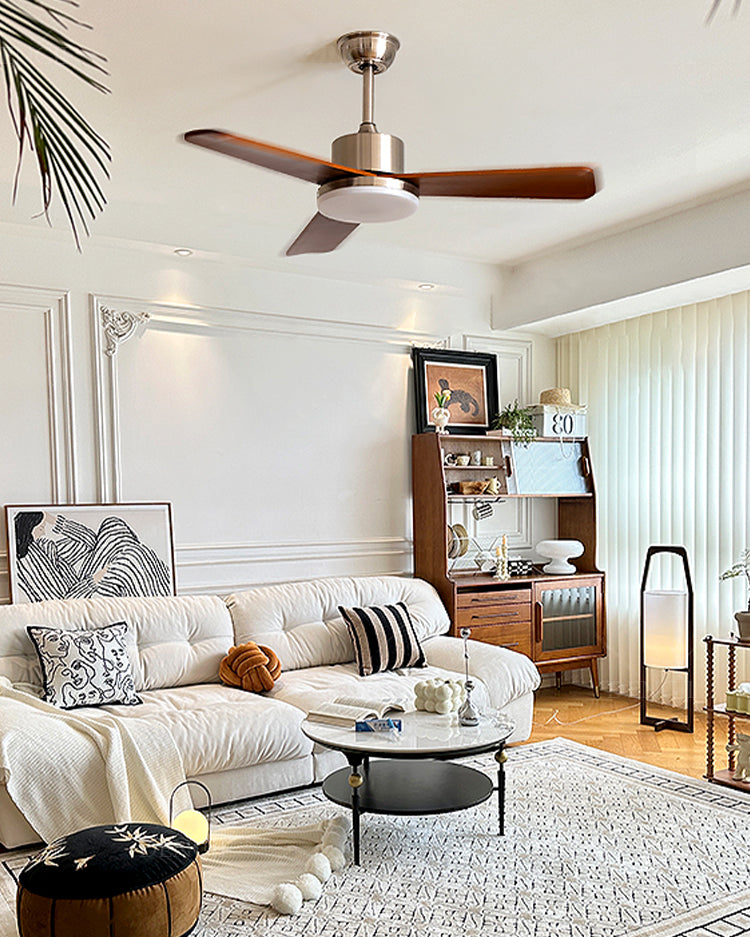 WOMO Silver and Walnut Ceiling Fan Lamp - WM5149