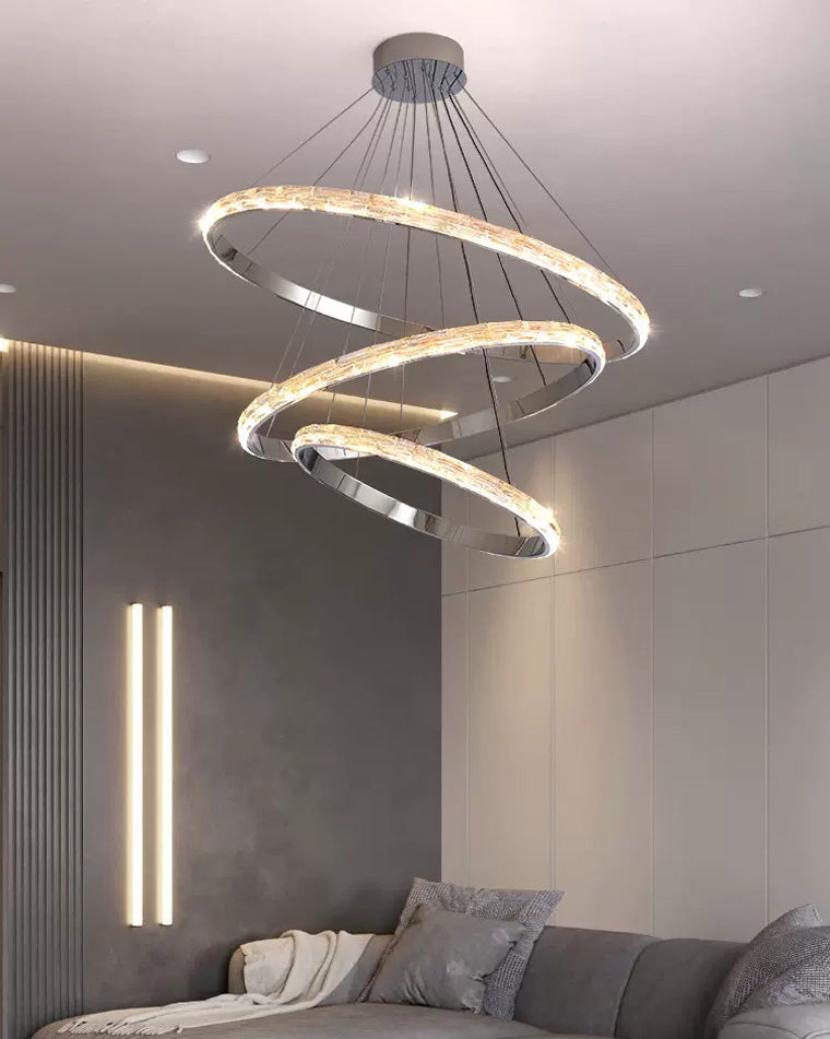 WOMO Tiered Circular Led Crystal Chandelier-WM2491b