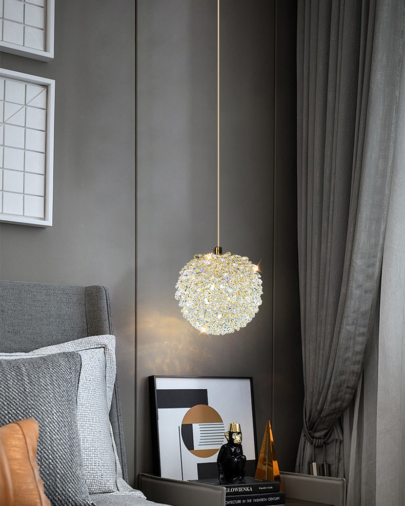 WOMO Small Crystal Globe Pendant Light-WM2367