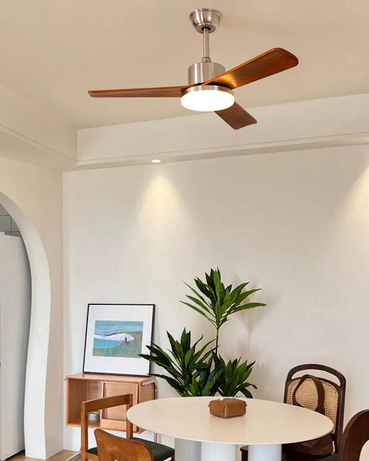 WOMO Silver and Walnut Ceiling Fan Lamp - WM5149