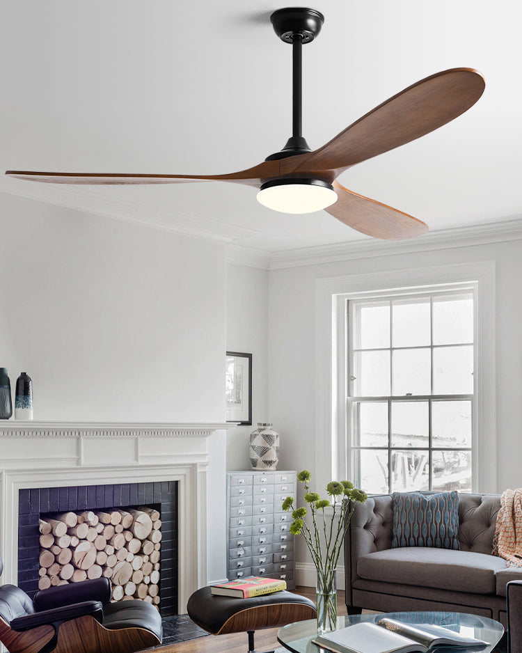 WOMO Large Wood Ceiling Fan with Light - WM5161