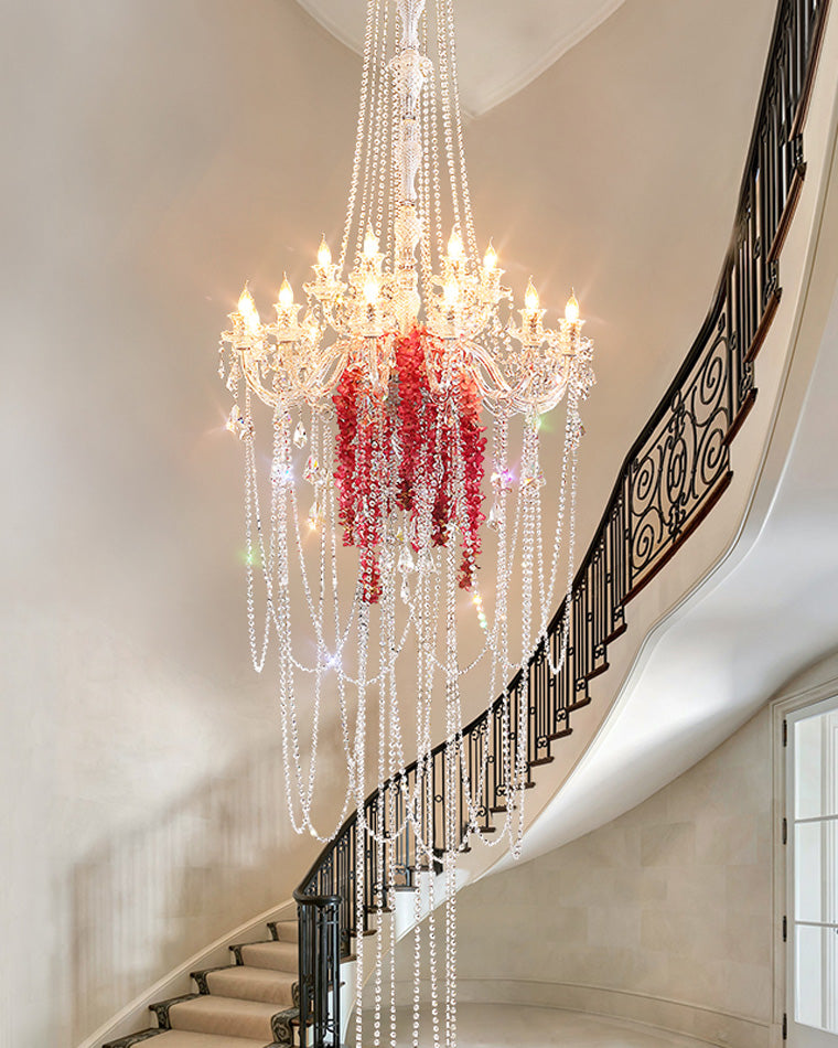 WOMO Long Candelabra Crystal Chandelier-WM2375