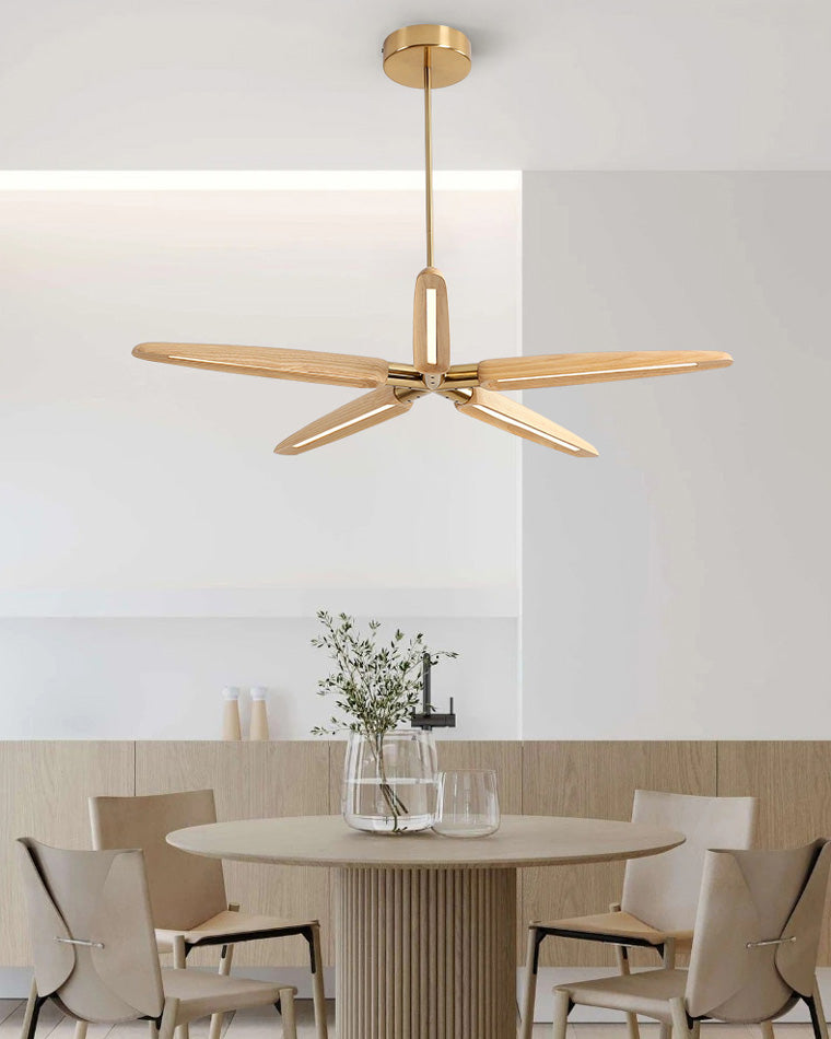 WOMO 3/5 Light Wood Pendant Light-WM2524