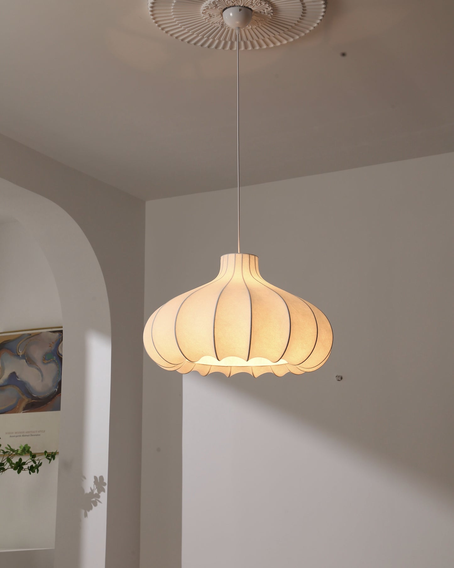 WOMO Pumpkin Silk Pendant Light-WM2568