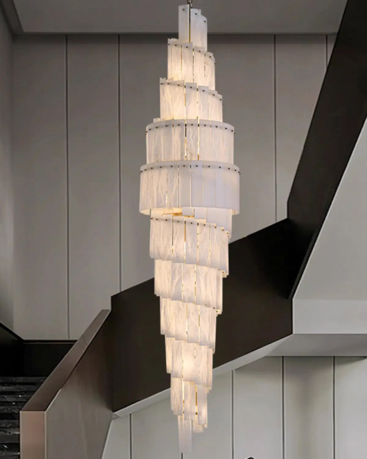 WOMO Tiered Alabaster Staircase Chandelier-WM2928