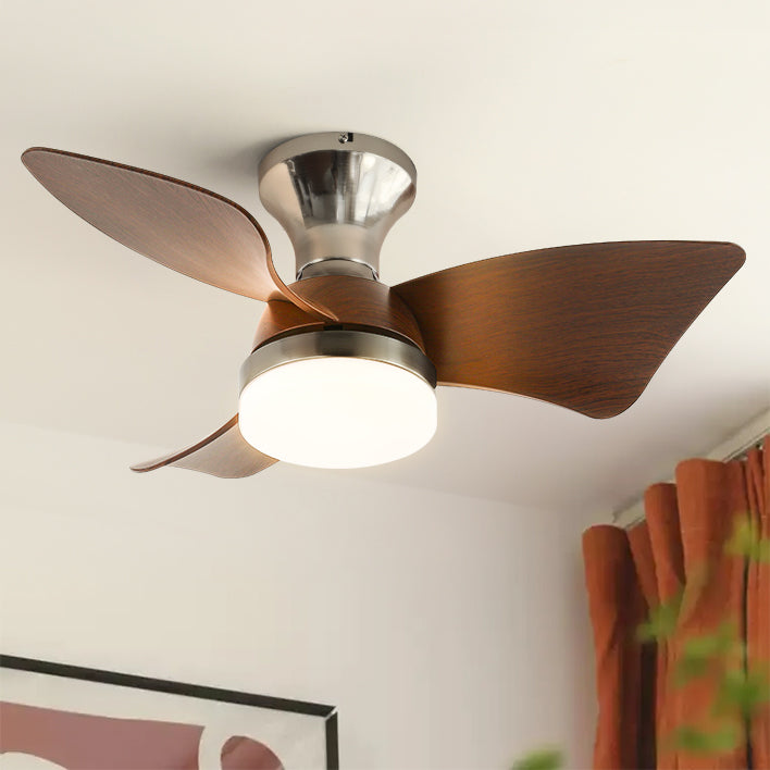 WOMO Small Silver Low Profile Ceiling Fan Lamp - WM5150