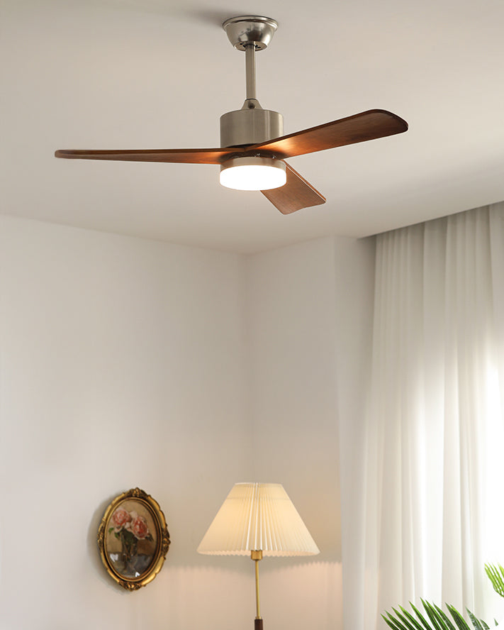 WOMO Silver and Walnut Ceiling Fan Lamp - WM5149
