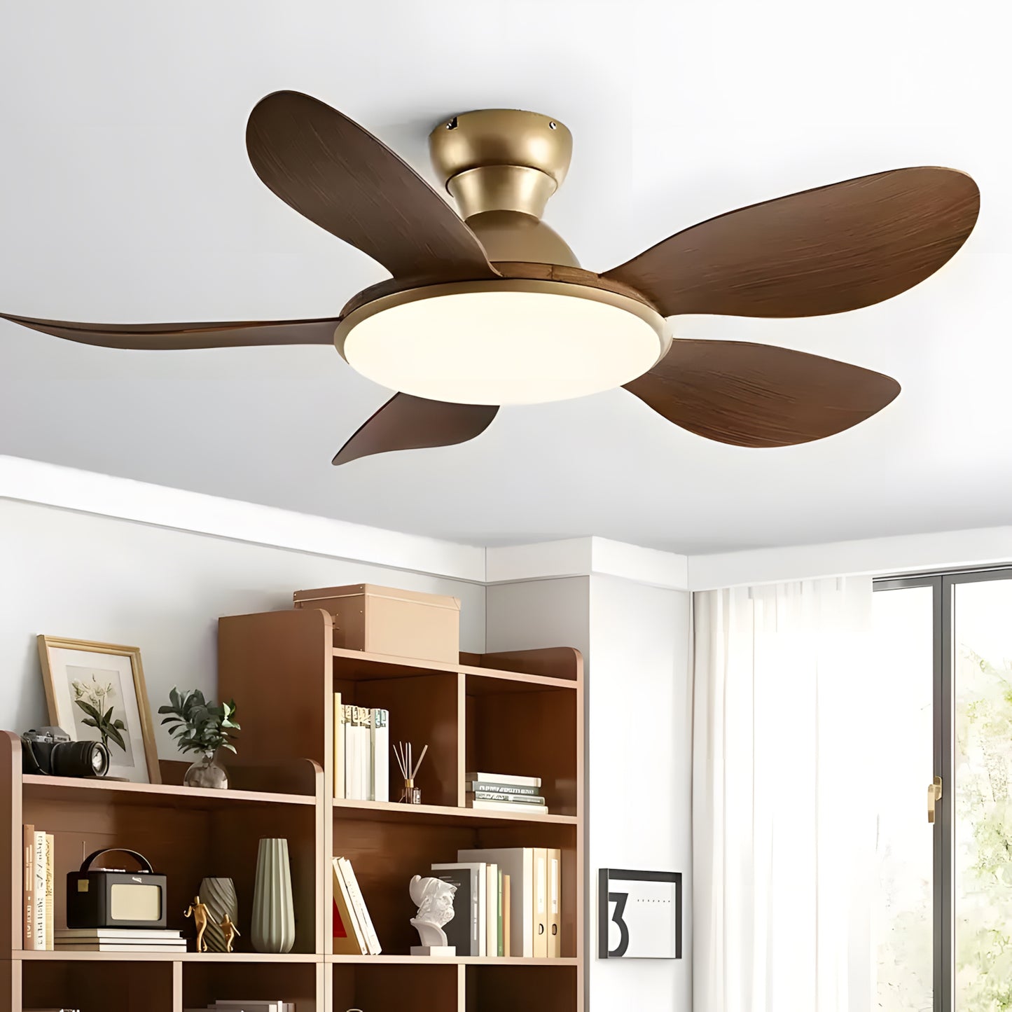 WOMO Low Profile Ceiling Fan with Bright Light - WM5155