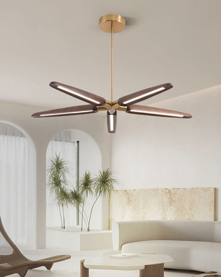 WOMO 3/5 Light Wood Pendant Light-WM2524