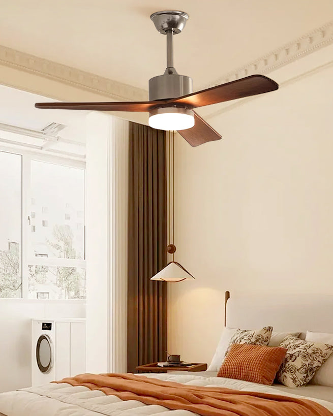 WOMO Silver and Walnut Ceiling Fan Lamp - WM5149