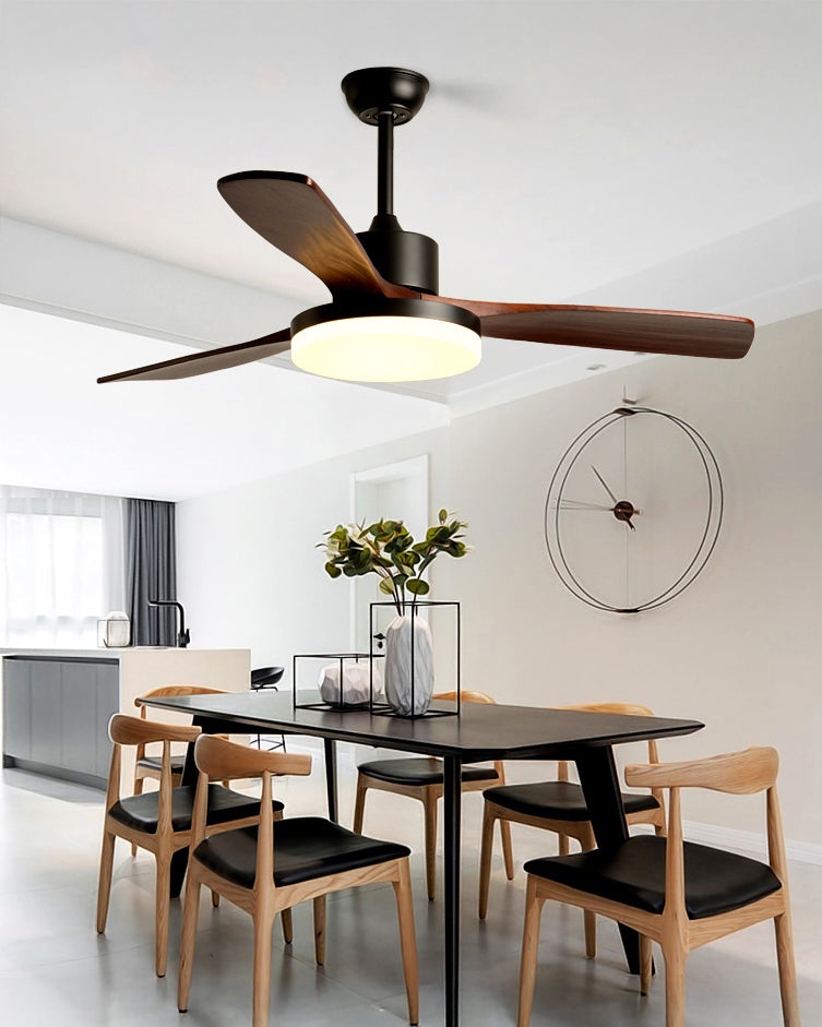 WOMO 3 Wood Blade Ceiling Fan Lamp - WM5174
