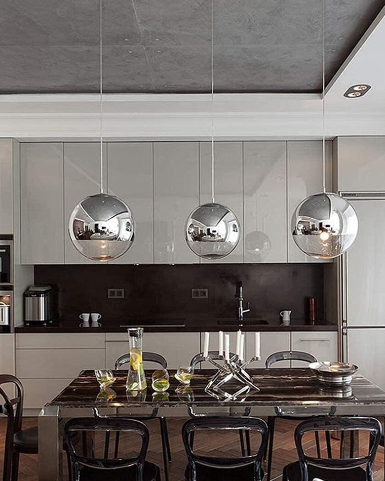 WOMO Gold Chrome Globe Pendant Light-WM2691