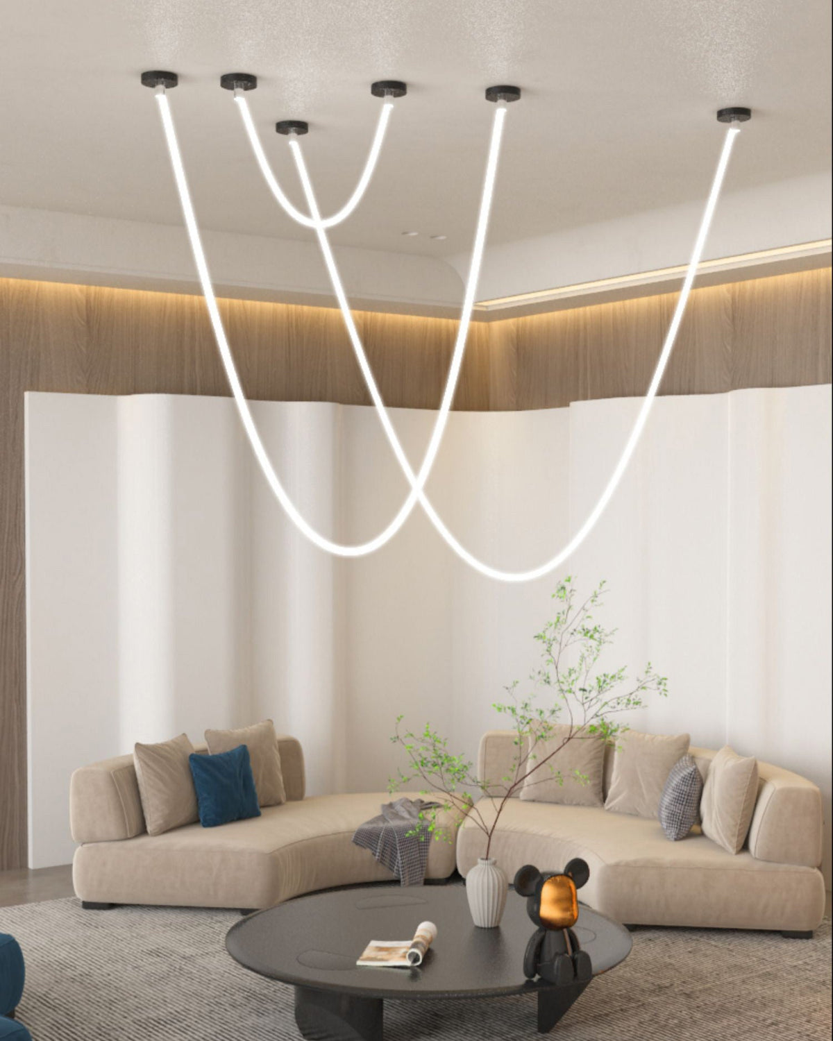 Lustre LED simple WOMO pour plafonds hauts - WM2312