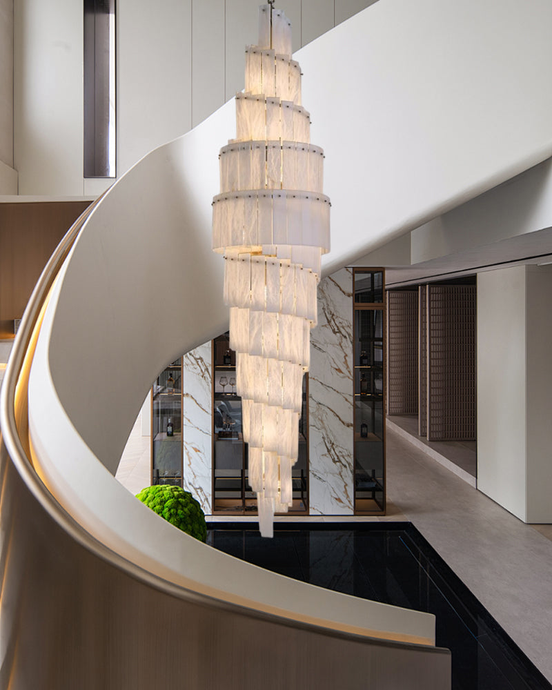 WOMO Tiered Alabaster Staircase Chandelier-WM2928
