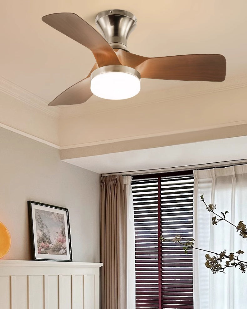 WOMO Small Silver Low Profile Ceiling Fan Lamp - WM5150
