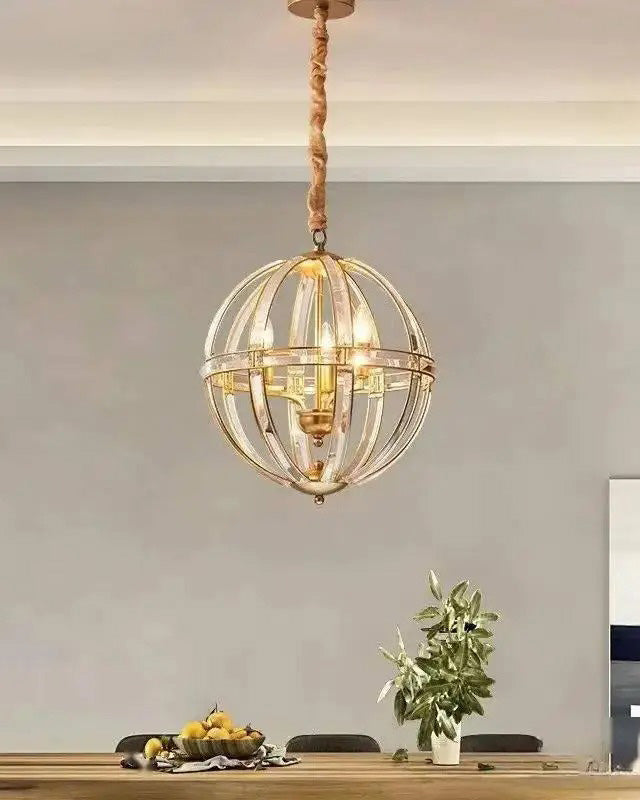 WOMO Cage Crystal Orb Chandelier-WM2595