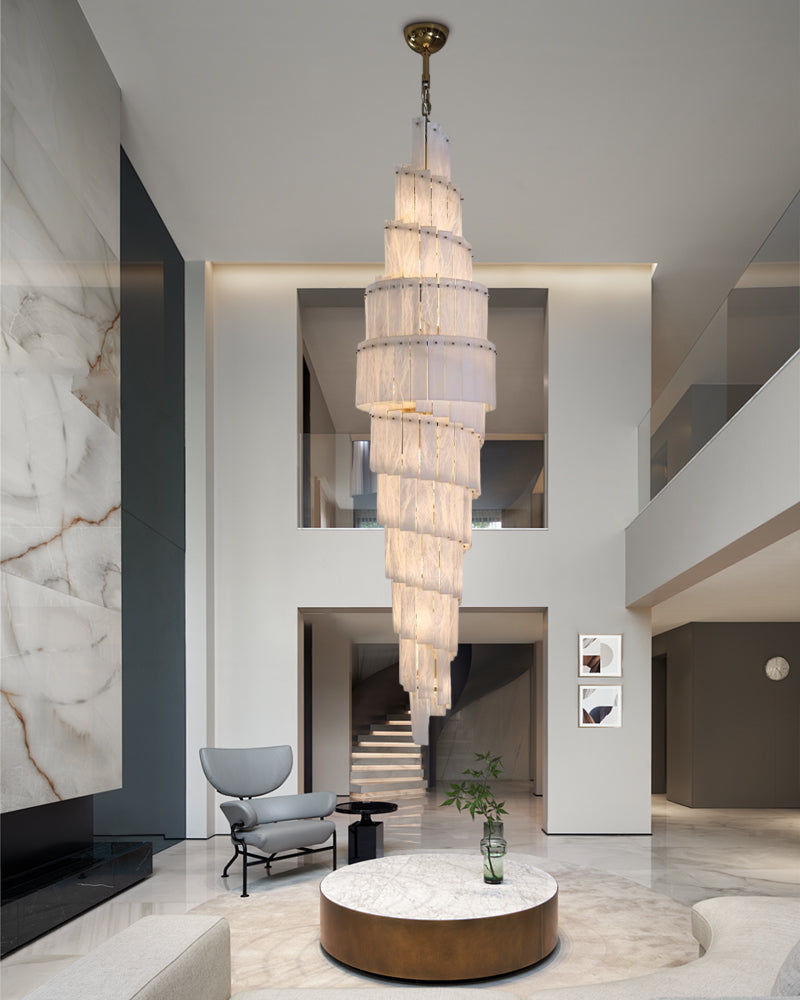 WOMO Tiered Alabaster Staircase Chandelier-WM2928