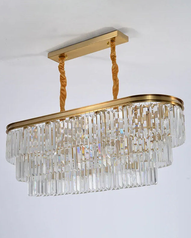 WOMO Tiered Oval Crystal Chandelier-WM2489