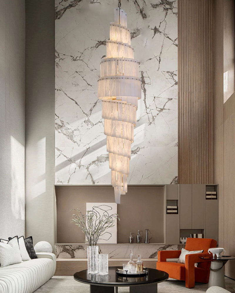 WOMO Tiered Alabaster Staircase Chandelier-WM2928