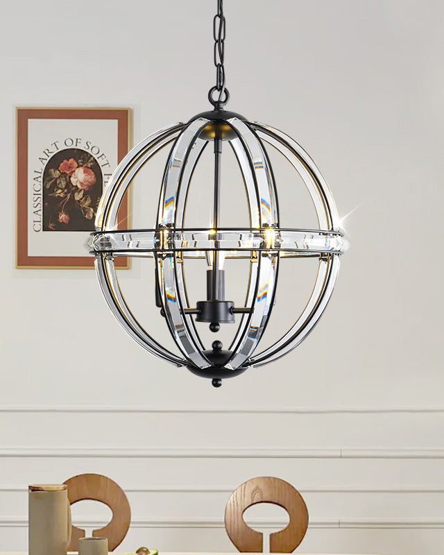 WOMO Cage Crystal Orb Chandelier-WM2595